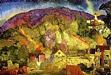 Famous Hill Paintings - The Village on the Hill